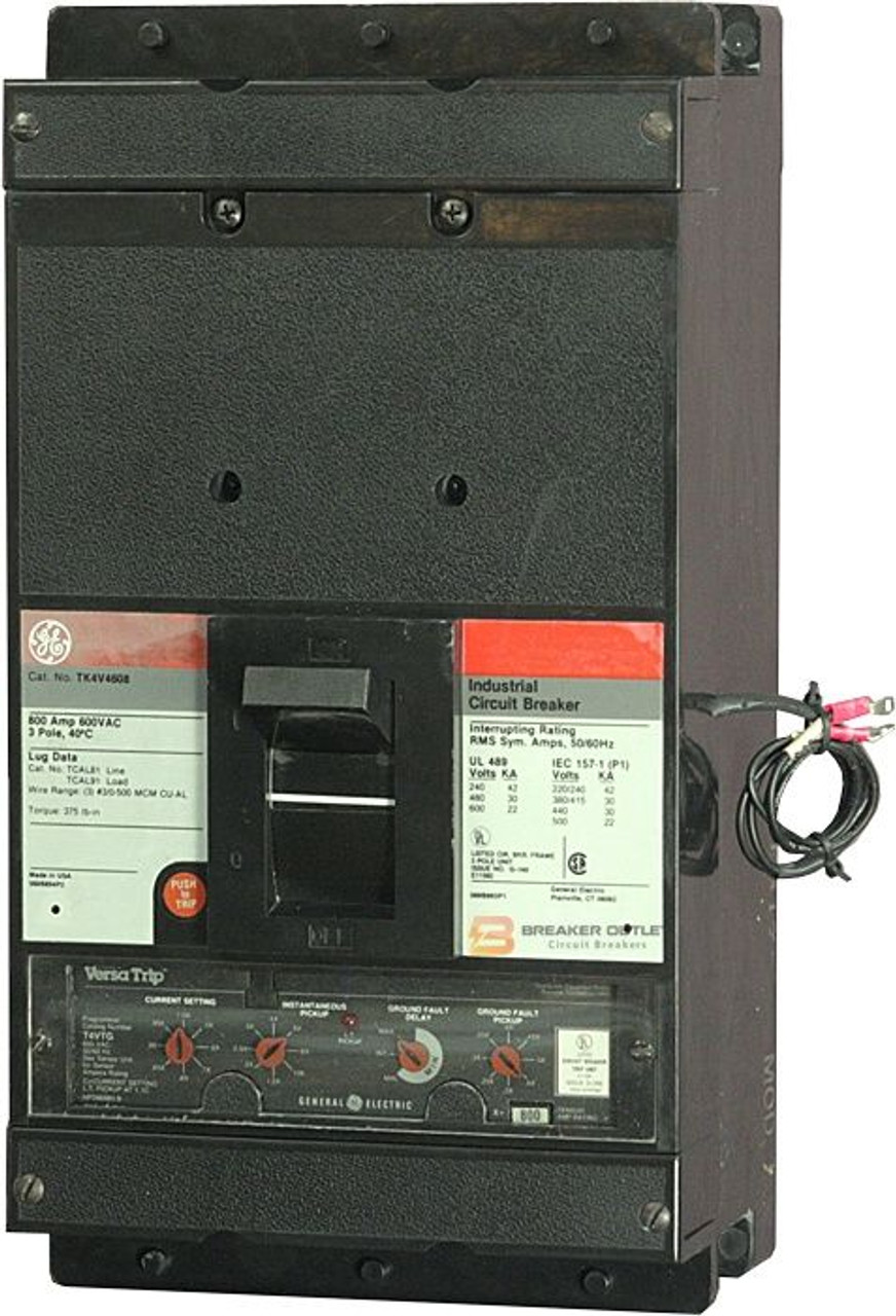 TK4V4608 with Ground Fault, Micro Versa Trip T4VTG Programmer by GE