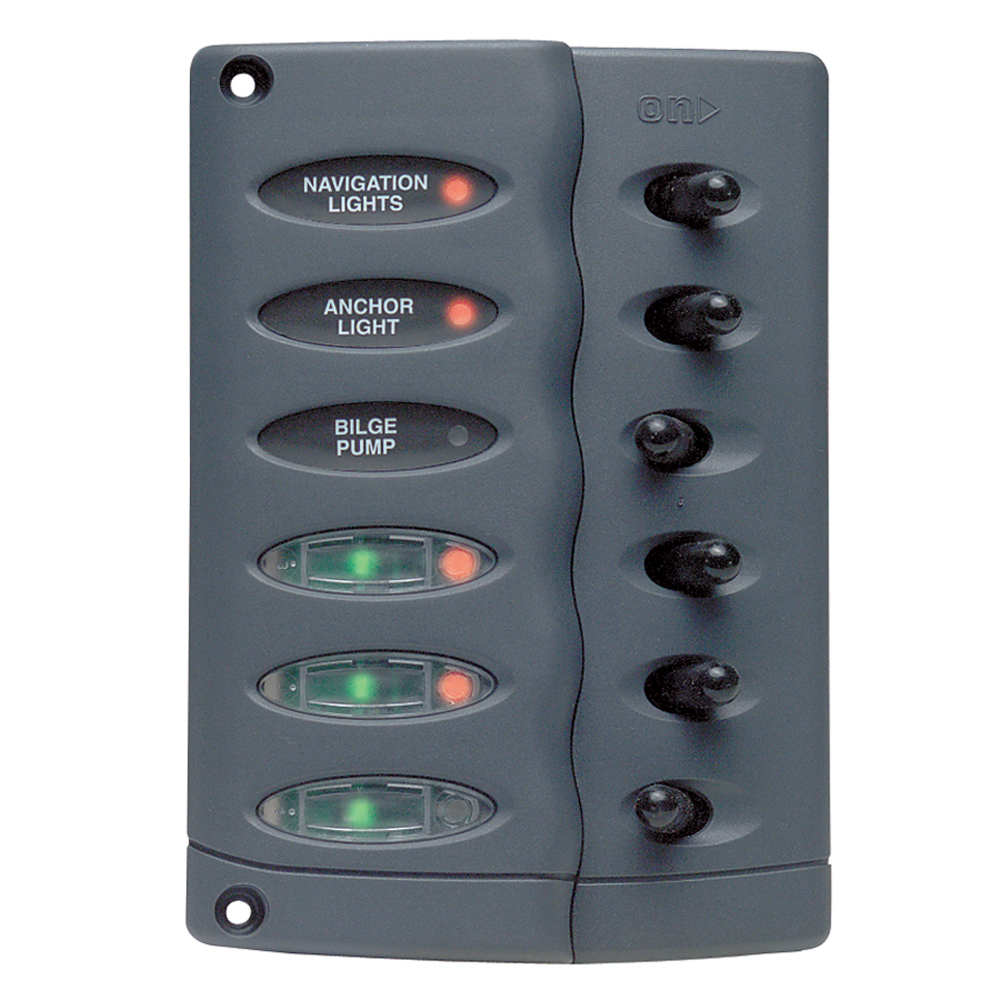 Marinco Contour Switch Panel – Waterproof 6 Way