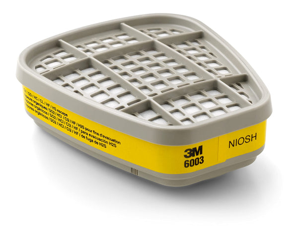3M 6003 Organic Vapor/Acid Gas Cartridge, Pack of 60