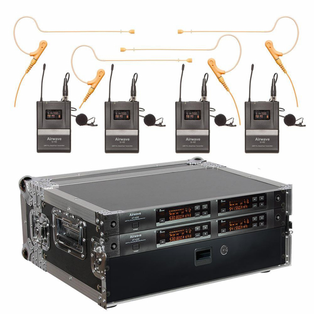 Airwave Technologies AT-HSD-4 PACK 4 Channel System with 4 Headsets