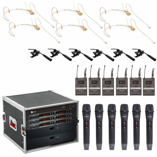 Airwave Technologies AT-RS6-TITANIUM System with 6 Titanium Headsets