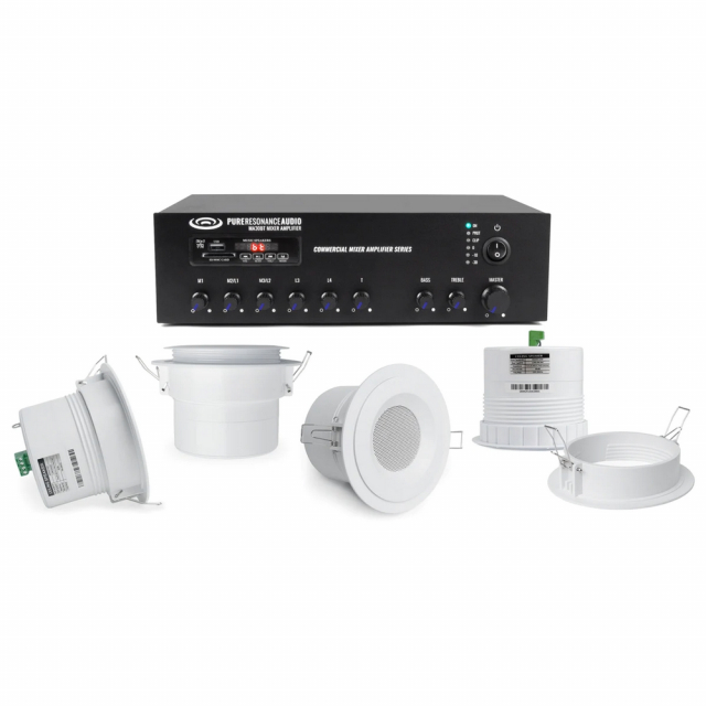 Pure Resonance Audio BGMS-4C3DMMA30BT Background Sound System, 4 C3 D