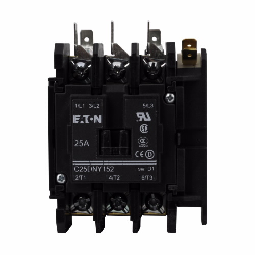 Contactor, 24V AC 25 Amp, Eaton C25DNY152TL