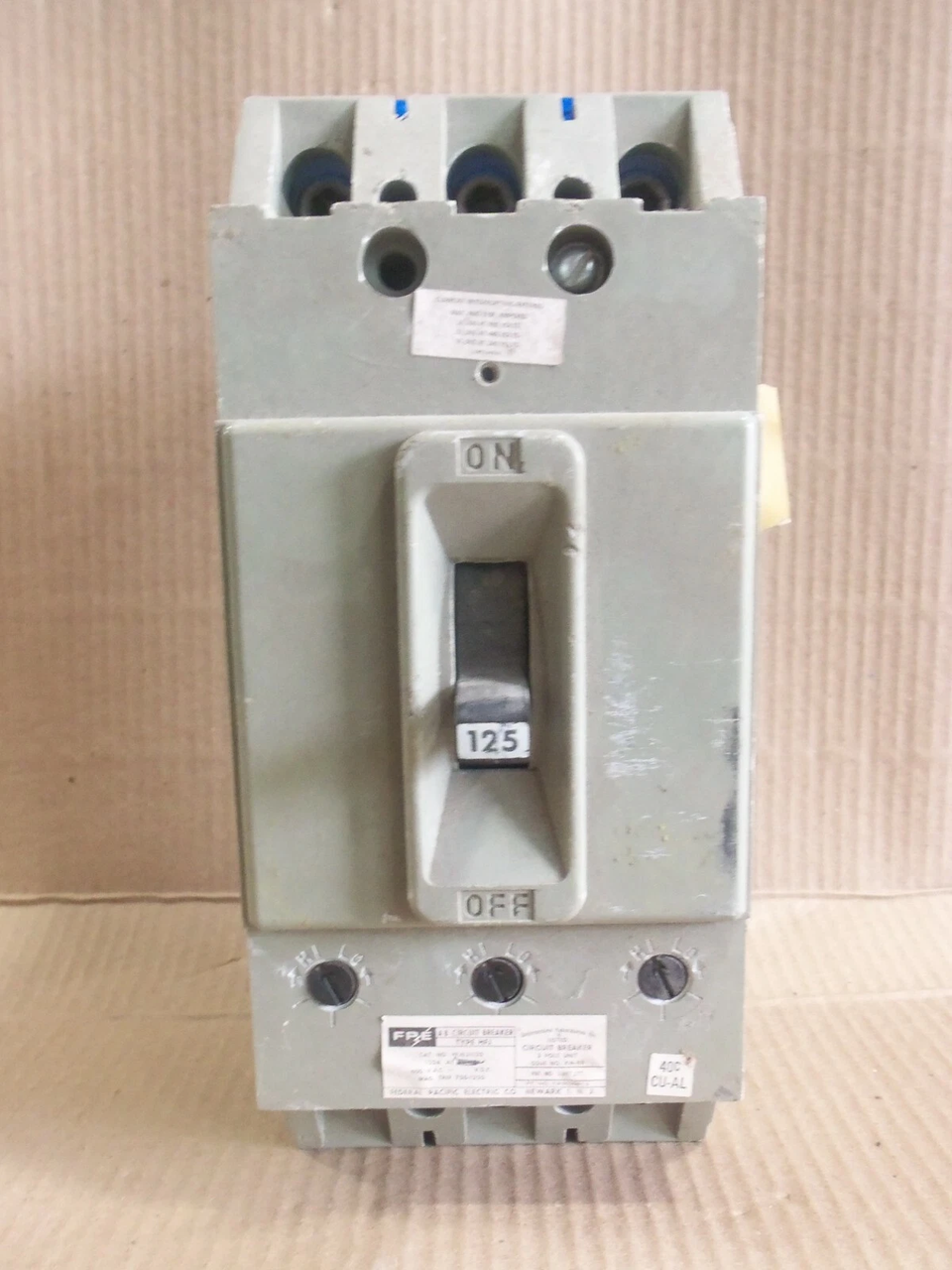 HFJ631125 Federal Pacific Electric 125A Circuit Breaker, Re-certified