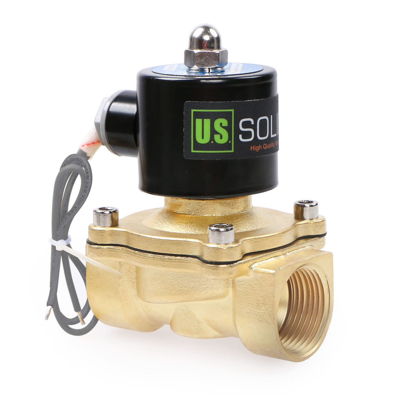 1" Solenoid Valve - 24V DC Brass Electric Solenoid Valve, Normally Closed, VITON Seal